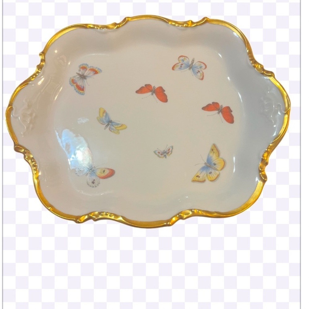 ROCHARD‎ LIMOGES FRANCE BUTTERFLY TRINKET DISH